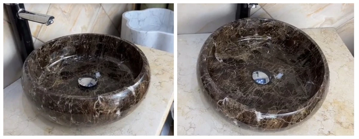 china marron marble wash basins
